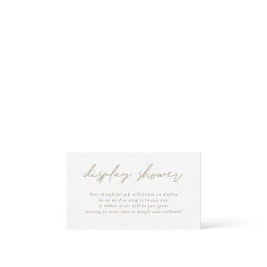 Modern Gold Script Display Bridal Shower Enclosure Invitations