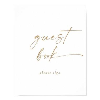 Modern Gold Script Guest Book Sign