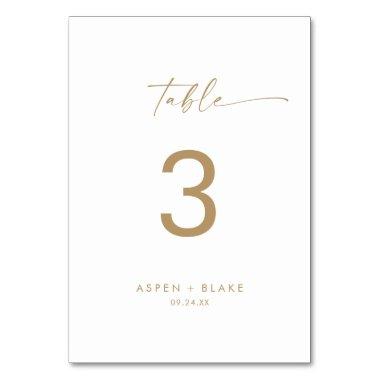 Modern Gold Script Table Number