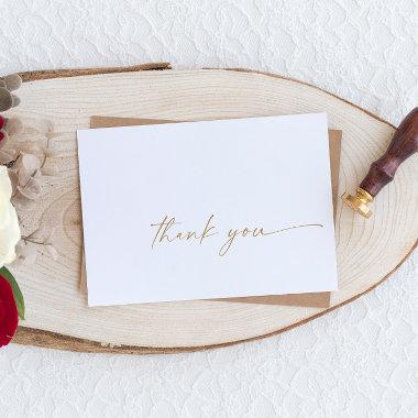 Modern Gold Script Thank You Invitations