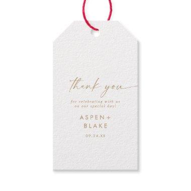 Modern Gold Script Thank You Favor Gift Tags