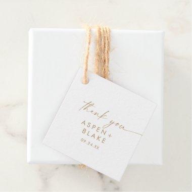 Modern Gold Script Thank You Favor Tags