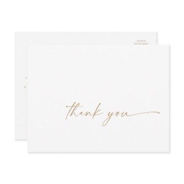 Modern Gold Script Thank You PostInvitations