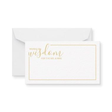 Modern Gold Script Wedding Advice and Wishes Invitations