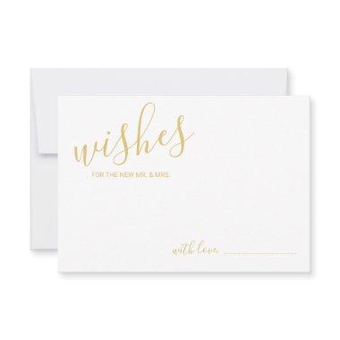 Modern Gold Script Wedding Advice and Wishes Invitations