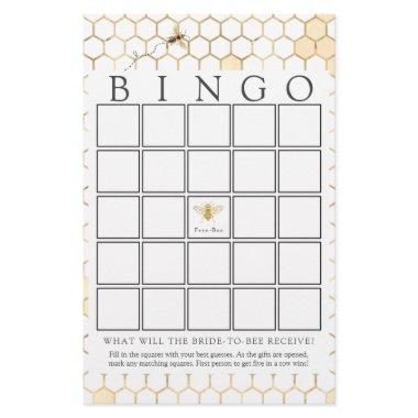 Modern Golden Bee Bridal Bingo Game Invitations