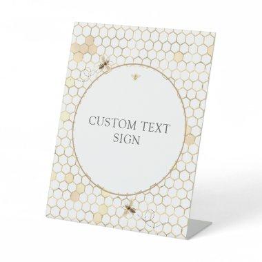 Modern Golden Bee Custom Text Sign