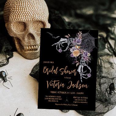 Modern Gothic Halloween Bridal Shower Invitations