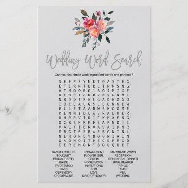 Modern Gray "Wedding Word Search" Game Flyer