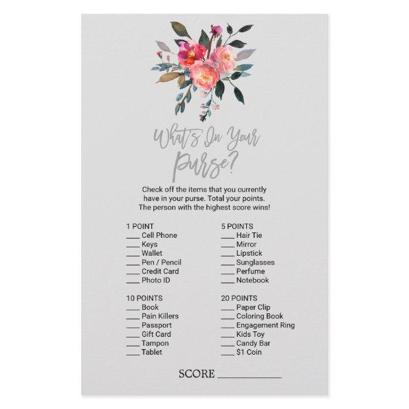 Modern Gray "What's In Your Purse" Game Flyer