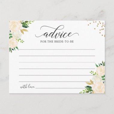 Modern Green Gold Floral Words of Advice Card