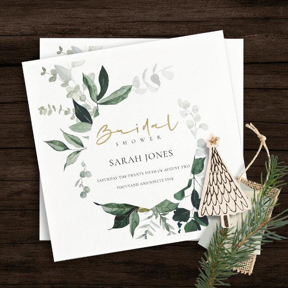 Modern Green Leafy Tropical Foliage  Napkins