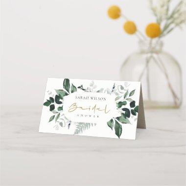 Modern Green Leafy Tropical Foliage Bridal Shower Place Invitations