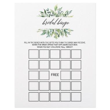 Modern Greenery Bridal Bingo,  Game