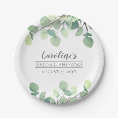 Modern Greenery Eucalyptus  Paper Plates