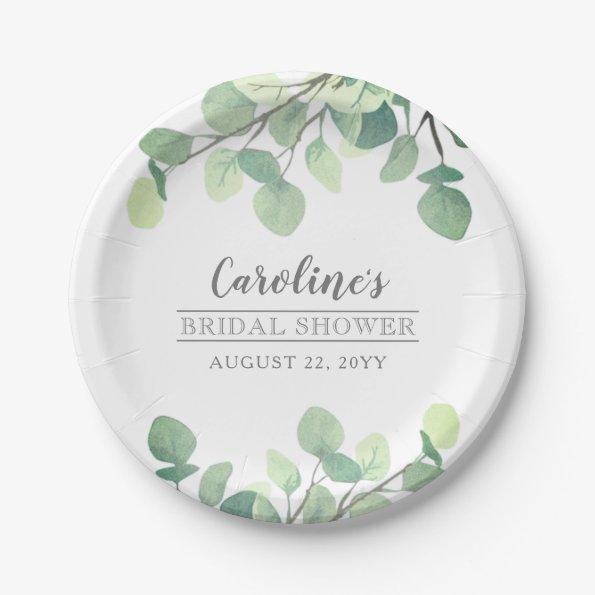 Modern Greenery Eucalyptus  Paper Plates