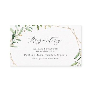 Modern Greenery Gold Rustic bridal Registry Place Invitations