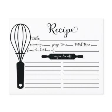 Modern Hand Lettered Black Whisk Recipe Invitations