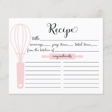 Modern Hand Lettered Pink Whisk Recipe Invitations