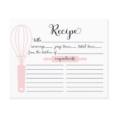 Modern Hand Lettered Pink Whisk Recipe Invitations