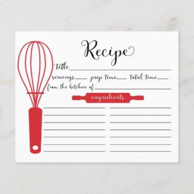 Modern Hand Lettered Red Whisk Recipe Invitations