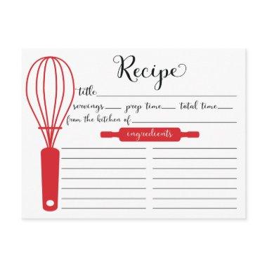 Modern Hand Lettered Red Whisk Recipe Invitations