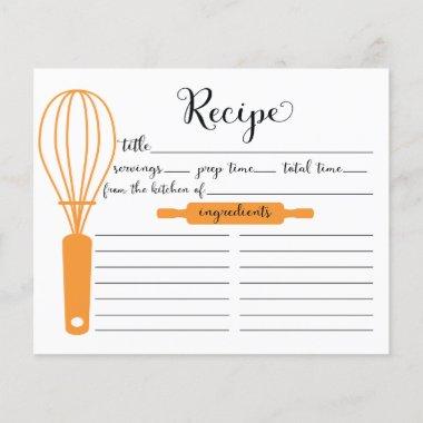 Modern Hand Lettered Tangerine Whisk Recipe Invitations
