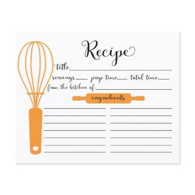 Modern Hand Lettered Tangerine Whisk Recipe Invitations