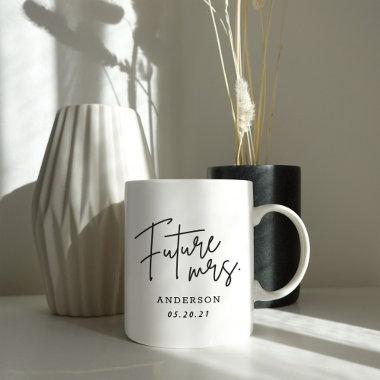 Modern Hand Script Future Mrs. Engagement Gift Coffee Mug