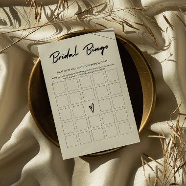 Modern Handwriting Bridal Shower Bingo Game Invitations