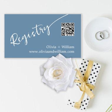 Modern Handwritten QR Code Wedding Registry Enclosure Invitations