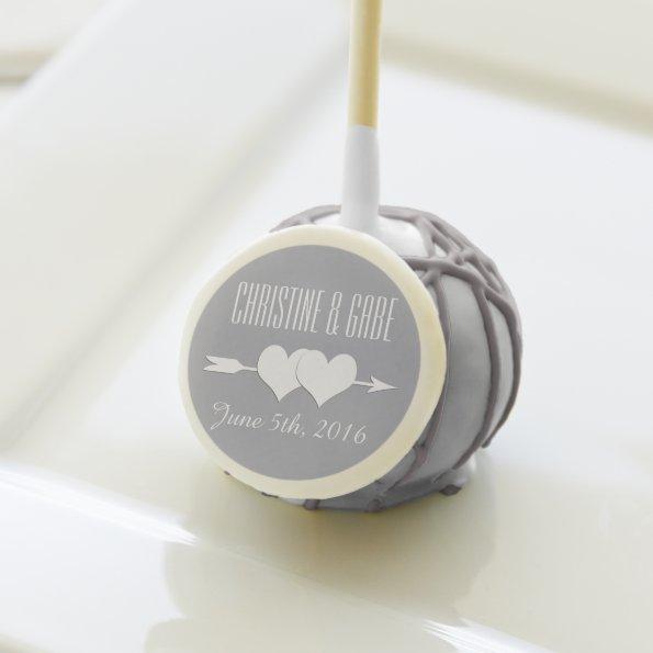 Modern Hearts Grey and White Wedding Favor