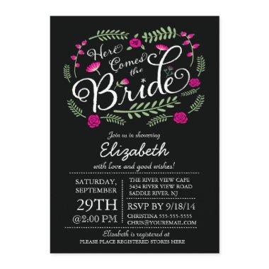 Modern Here Comes The Bride Fuchsia Floral