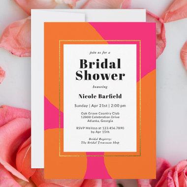 Modern Hot Pink and Orange Abstract