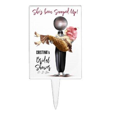 Modern Ice cream Scooped Up Bridal Shower Cake Topper