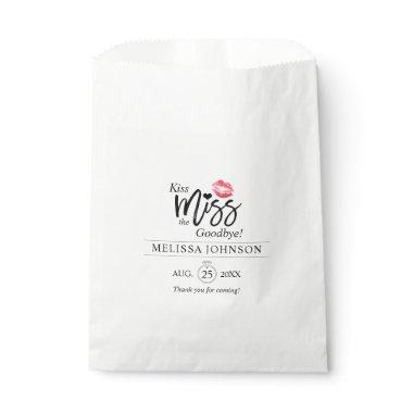 Modern Kiss Miss Goodbye Thank You Bridal Shower Favor Bag