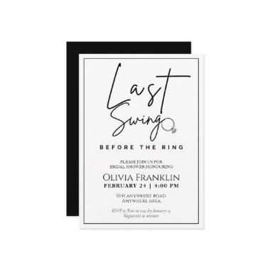 Modern last swing before the ring bridal shower Invitations