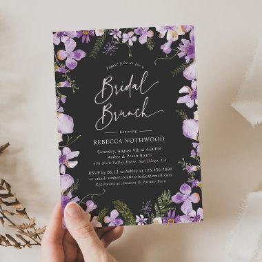 Modern Lavender Floral Bridal Brunch Shower Invitations
