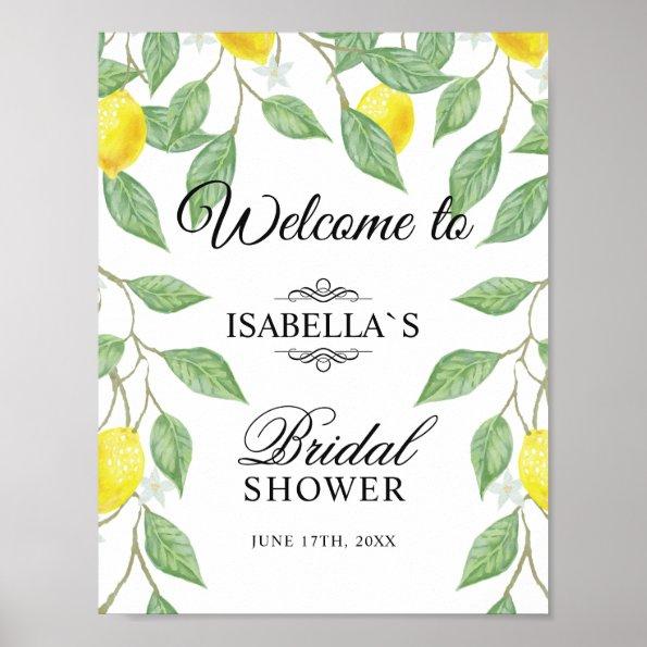 Modern Lemon Boho Bridal Shower Welcome Sign
