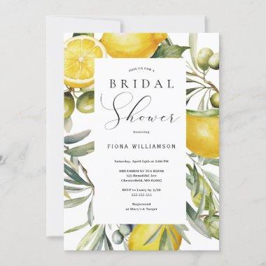Modern Lemon Bridal Shower Invitations