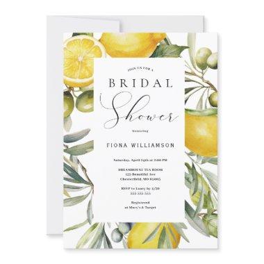 Modern Lemon Bridal Shower Invitations