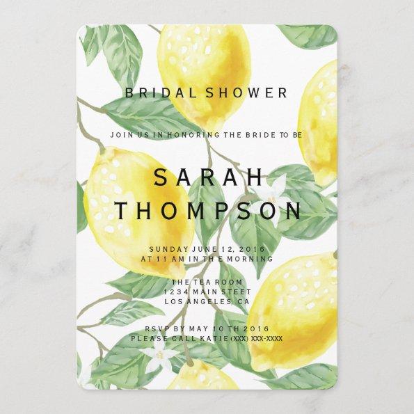 Modern Lemon Bridal Shower Invitations