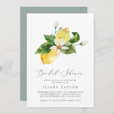Modern Lemon Garden Bridal Shower Invitations