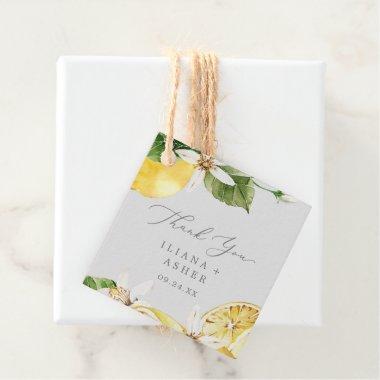 Modern Lemon Garden | Gray Thank You Favor Tags