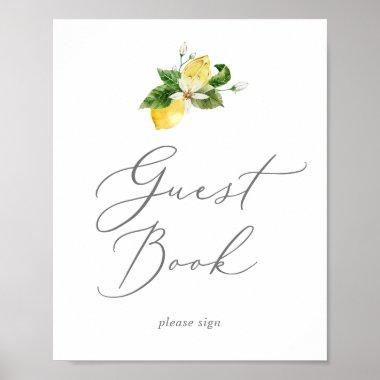 Modern Lemon Garden Guest Book Sign