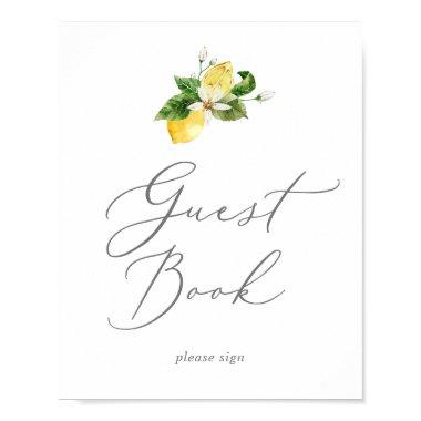 Modern Lemon Garden Guest Book Sign