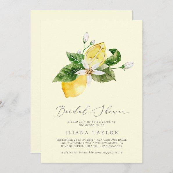 Modern Lemon Garden | Yellow Bridal Shower Invitations