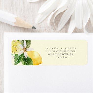 Modern Lemon Garden | Yellow Return Address Label