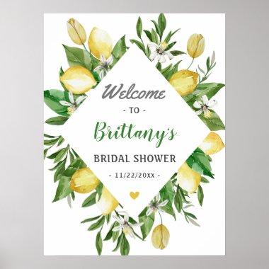 Modern Lemon Italian Bridal Shower Welcome Sign