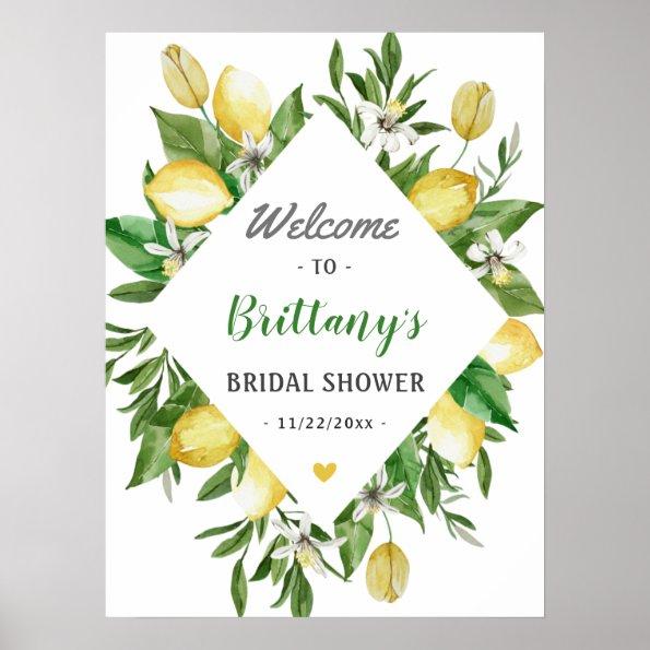 Modern Lemon Italian Bridal Shower Welcome Sign